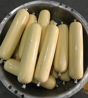 Cheese filling by Sausage Filler Stuffer Machine 